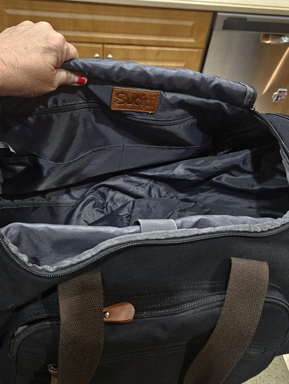 LARGE DUFFLE BAG, Black SUCIPI Duffle Bag, Carry On Duffle Bag